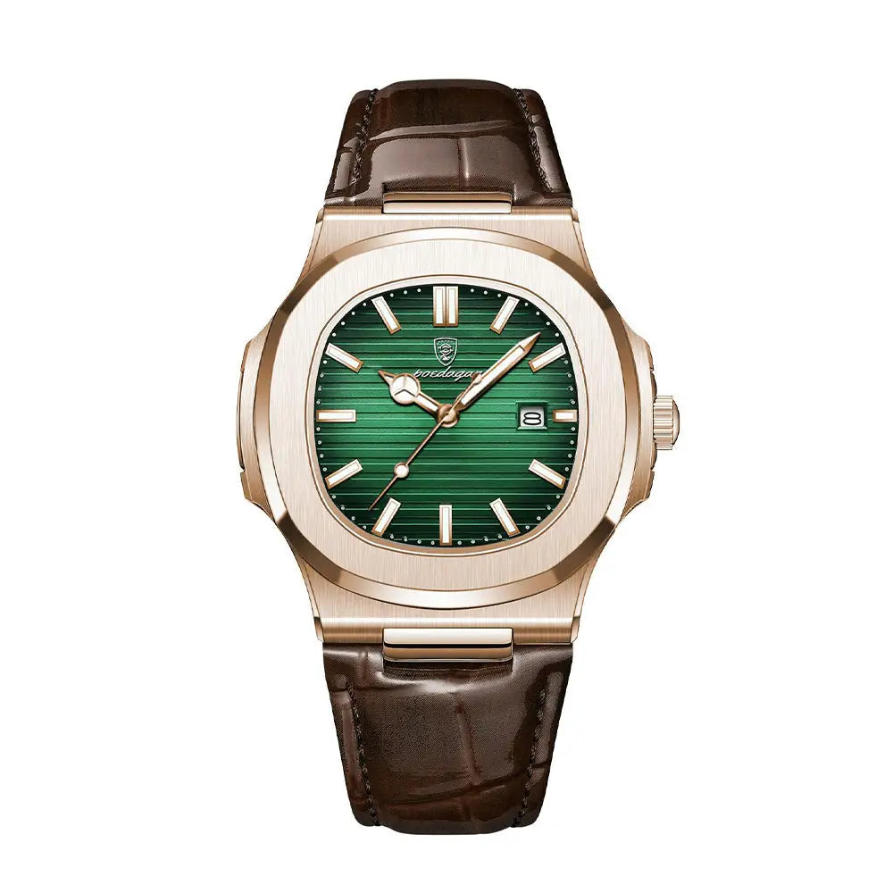 Rose Gold Leather Luxe Watch