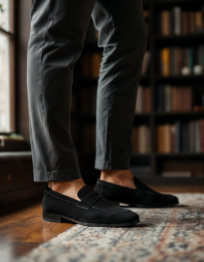 Old Money Suede Penny Loafers