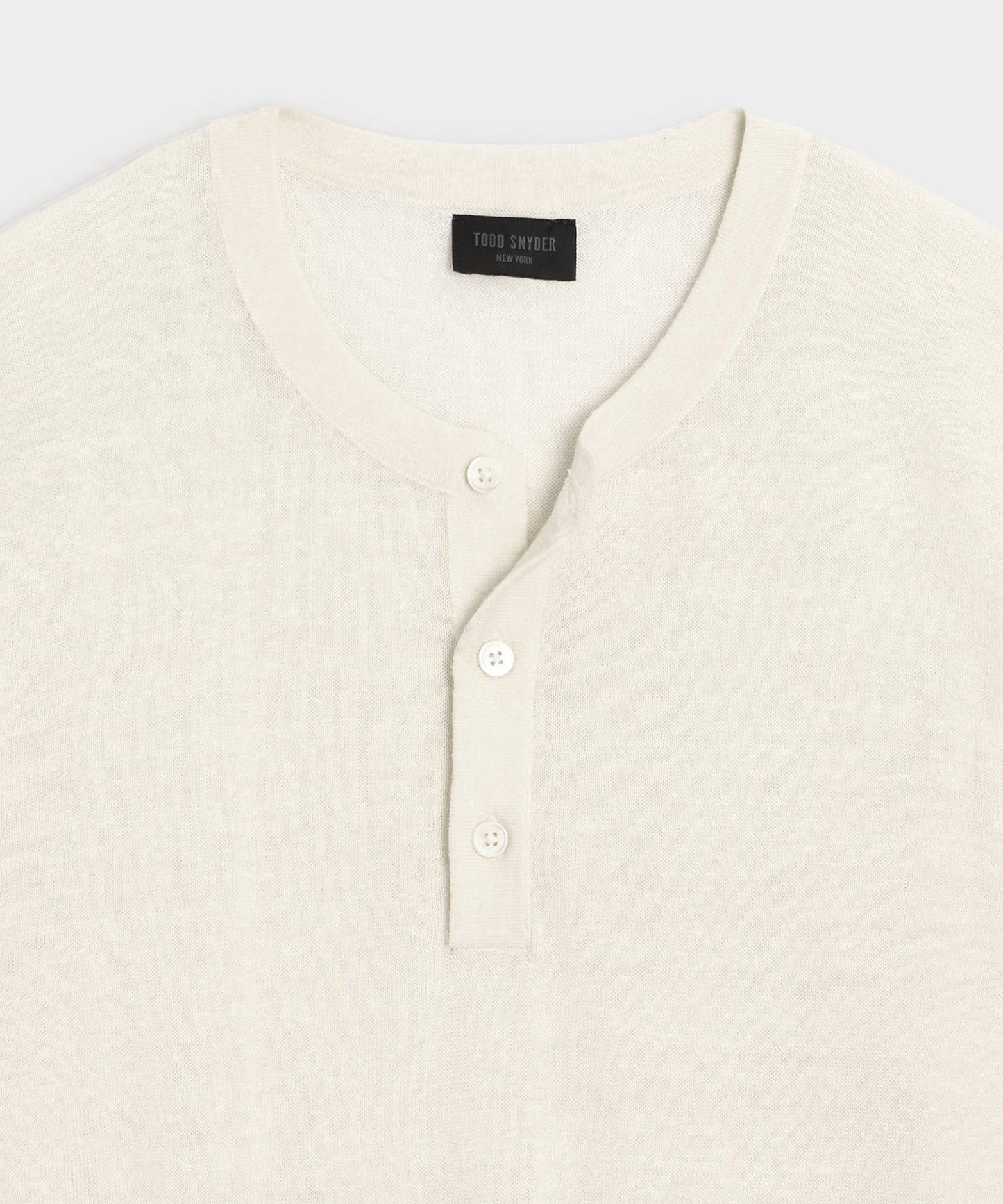 Linen-Cotton Henley Sweater