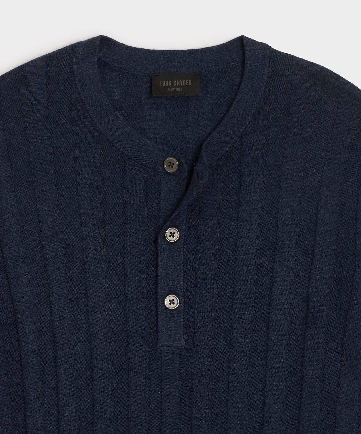 Ribbed Linen-Cotton Henley Sweater