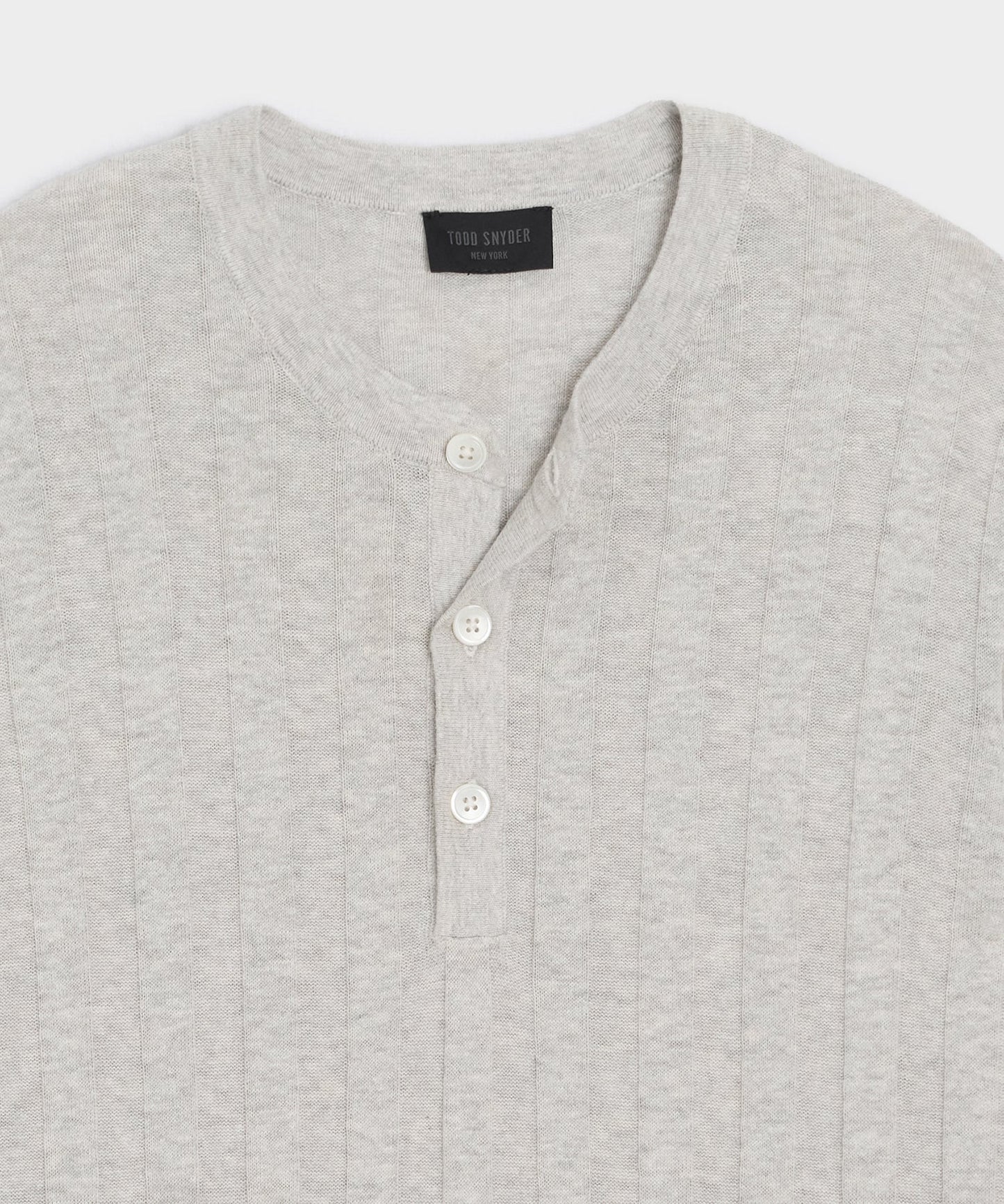 Ribbed Linen-Cotton Henley Sweater